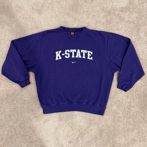 Vintage Nike Center Swoosh Kansas State Wildcats Crewneck Sz Large
